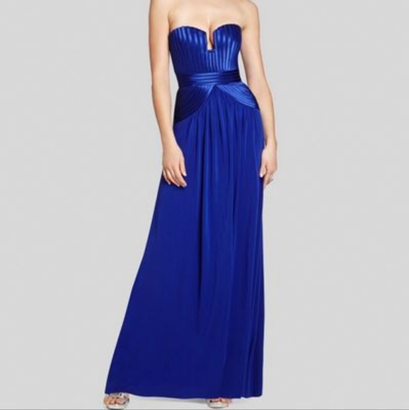 BCBGMAXAZRIA TASHA ROYAL BLUE STRAPLESS DRESS Sz Medium - Picture 2 of 3